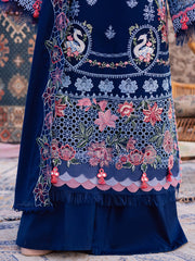 3-PC Unstitched Embroidered Lawn Dil E Raqsum By Parishay | DQ-04