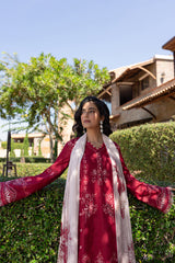 3 PC Unstitched Embroidered Lawn Qline By Qalamkar | QM-15 Soha