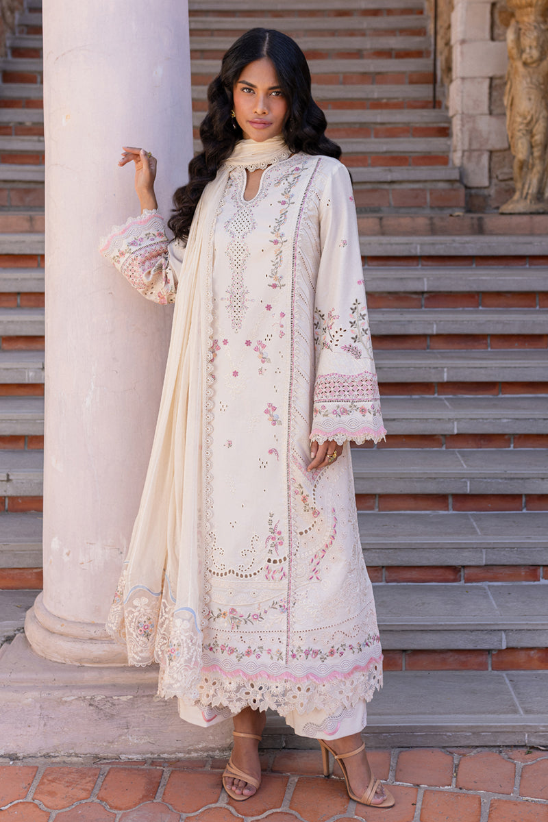 3 PC Unstitched Embroidered Lawn Qline By Qalamkar | QM-02 Cheri