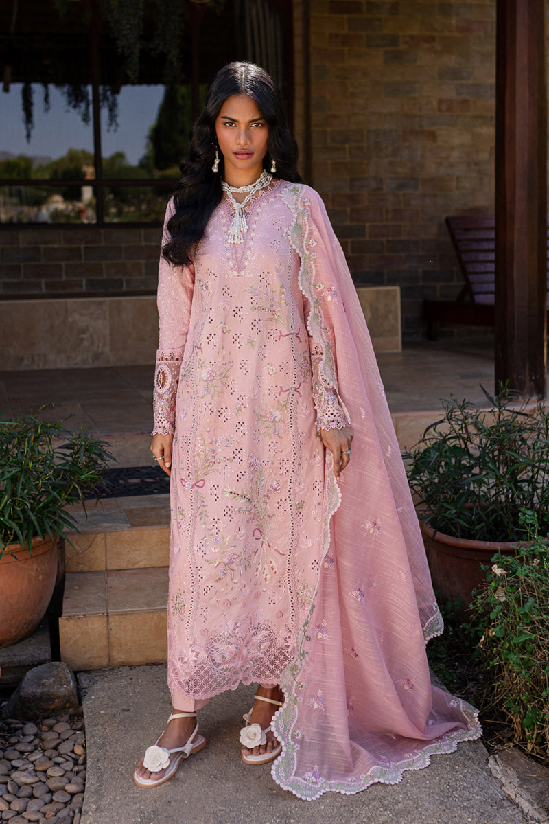 3 PC Unstitched Embroidered Lawn Qline By Qalamkar | QM-09 Rosalee