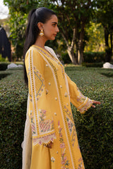 3 PC Unstitched Embroidered Lawn Qline By Qalamkar | QM-10 Olena