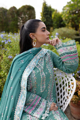 3 PC Unstitched Embroidered Lawn Qline By Qalamkar | QM-06 Omi