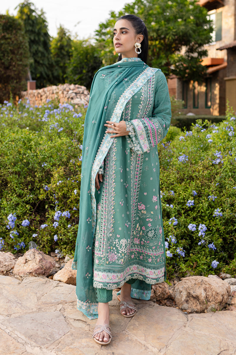 3 PC Unstitched Embroidered Lawn Qline By Qalamkar | QM-06 Omi