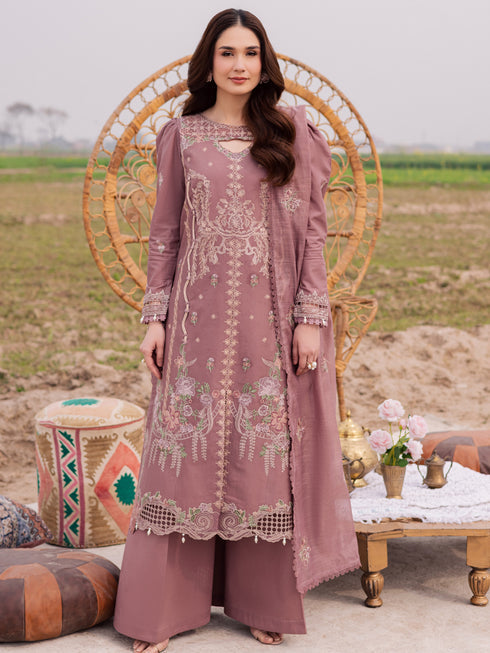 3-PC Unstitched Embroidered Lawn Dil E Raqsum By Parishay | DQ-05