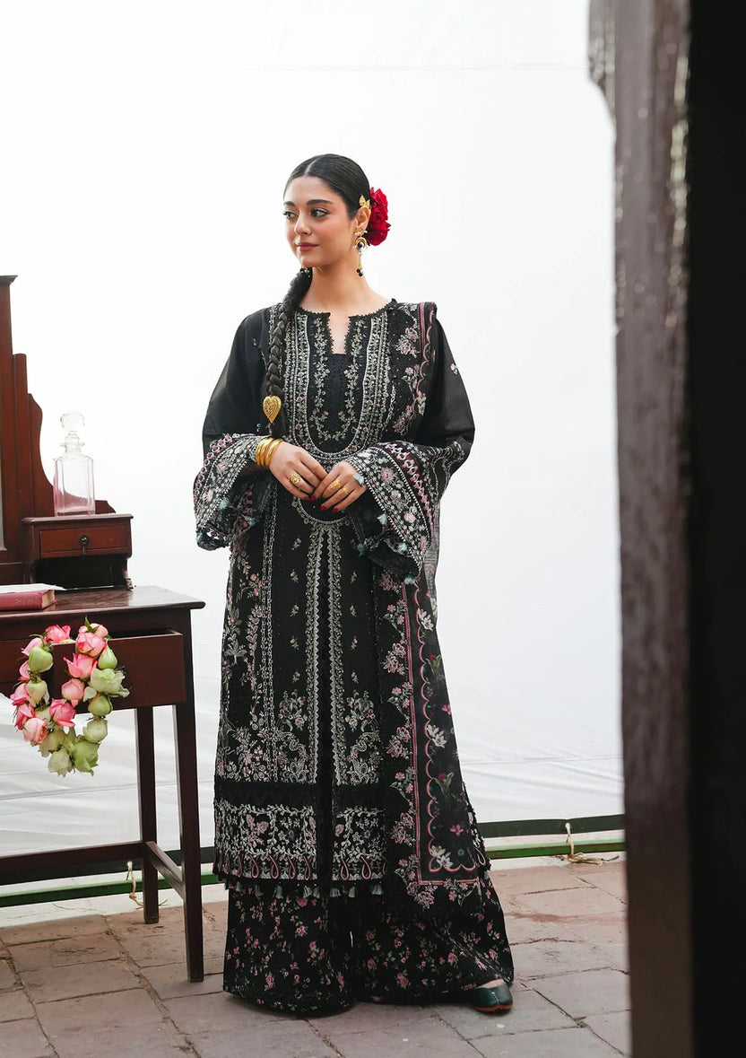 3-PC Unstitched Embroidered Lawn Ek Fasana By Kahf | KLB-3B SIYAARA