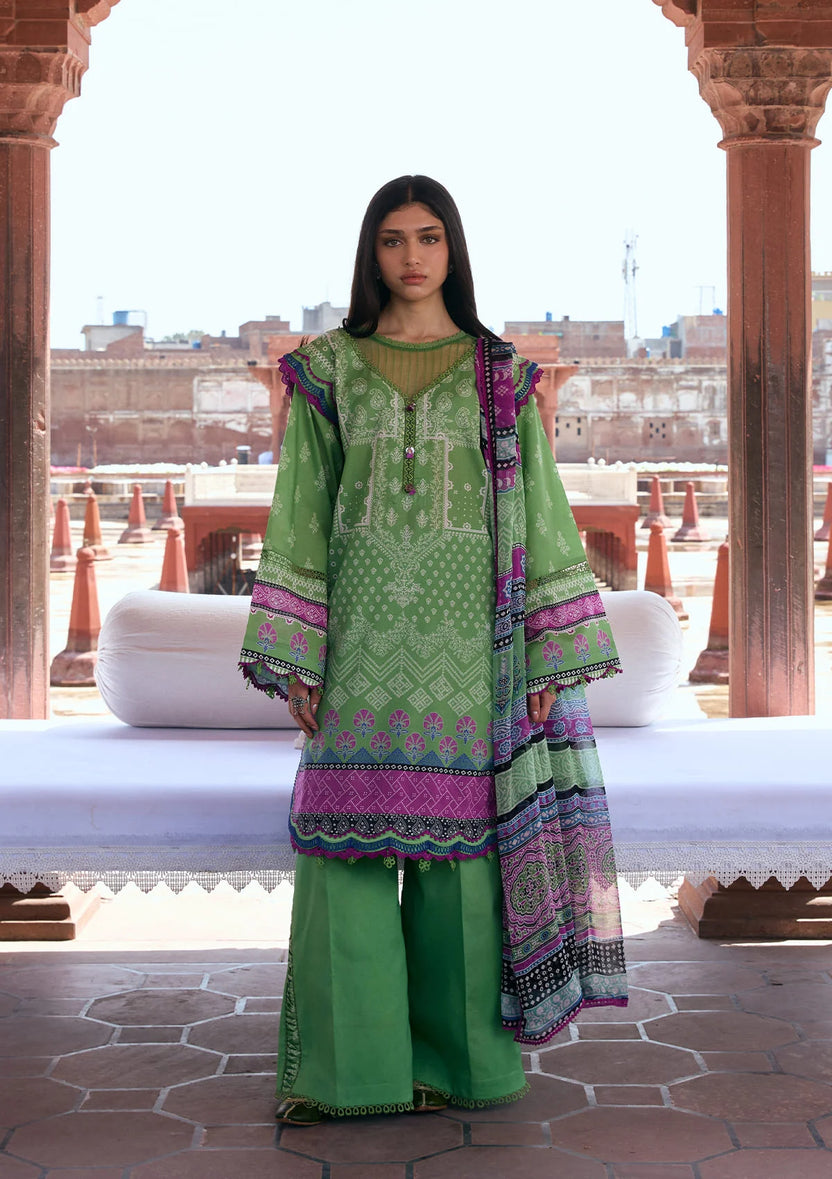 3-PC Unstitched Digital Printed Lawn Aangan By Kahf | RUMI