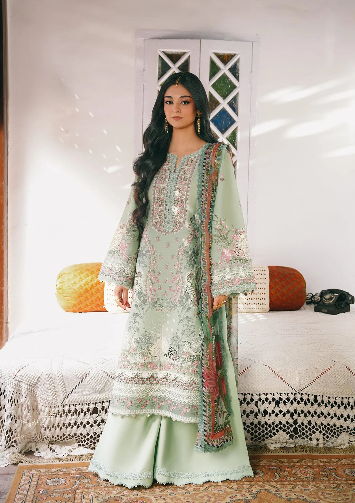 3-PC Unstitched Embroidered Lawn Ek Fasana By Kahf | KLB-4B SITARA