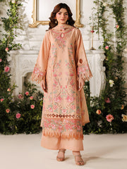 3-PC Unstitched Embroidered Luxury Lawn Marbella By Parishay | MB-09