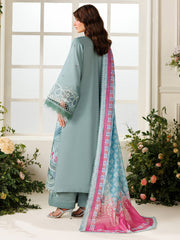 3-PC Unstitched Embroidered Luxury Lawn Marbella By Parishay | MB-11