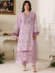 3-PC Unstitched Embroidered Luxury Lawn Marbella By Parishay | MB-12