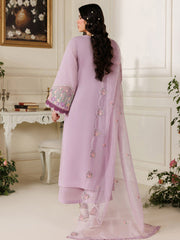3-PC Unstitched Embroidered Luxury Lawn Marbella By Parishay | MB-12