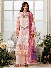 3-PC Unstitched Embroidered Luxury Lawn Marbella By Parishay | MB-13