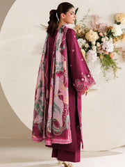 3-PC Unstitched Embroidered Luxury Lawn Marbella By Parishay | MB-03