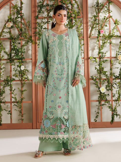 3-PC Unstitched Embroidered Luxury Lawn Marbella By Parishay | MB-06
