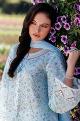 3-PC Unstitched Embroidered Lawn By Jazmin | USE-9305