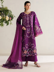 3-PC Unstitched Embroidered Luxury Lawn Marbella By Parishay | MB-07