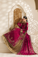 Embroidered Velvet Formal 3pcs suit By Jazmin