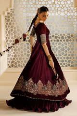Embroidered Velvet Formal 3pcs suit By Jazmin