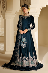Embroidered Velvet Formal 3pcs suit By Jazmin