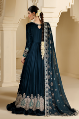Embroidered Velvet Formal 3pcs suit By Jazmin