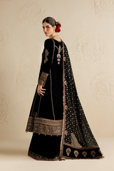 Embroidered Velvet Formal 3pcs suit By Jazmin