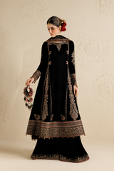 Embroidered Velvet Formal 3pcs suit By Jazmin