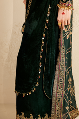 Embroidered Velvet Formal 3pcs suit By Jazmin
