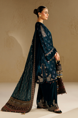 Embroidered Velvet Formal 3pcs suit By Jazmin