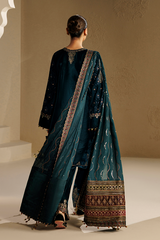 Embroidered Velvet Formal 3pcs suit By Jazmin