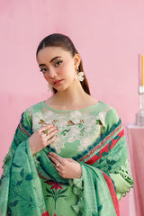 3-PC Unstitched Embroidered Lawn Shangrila By Parishay | ANG-10
