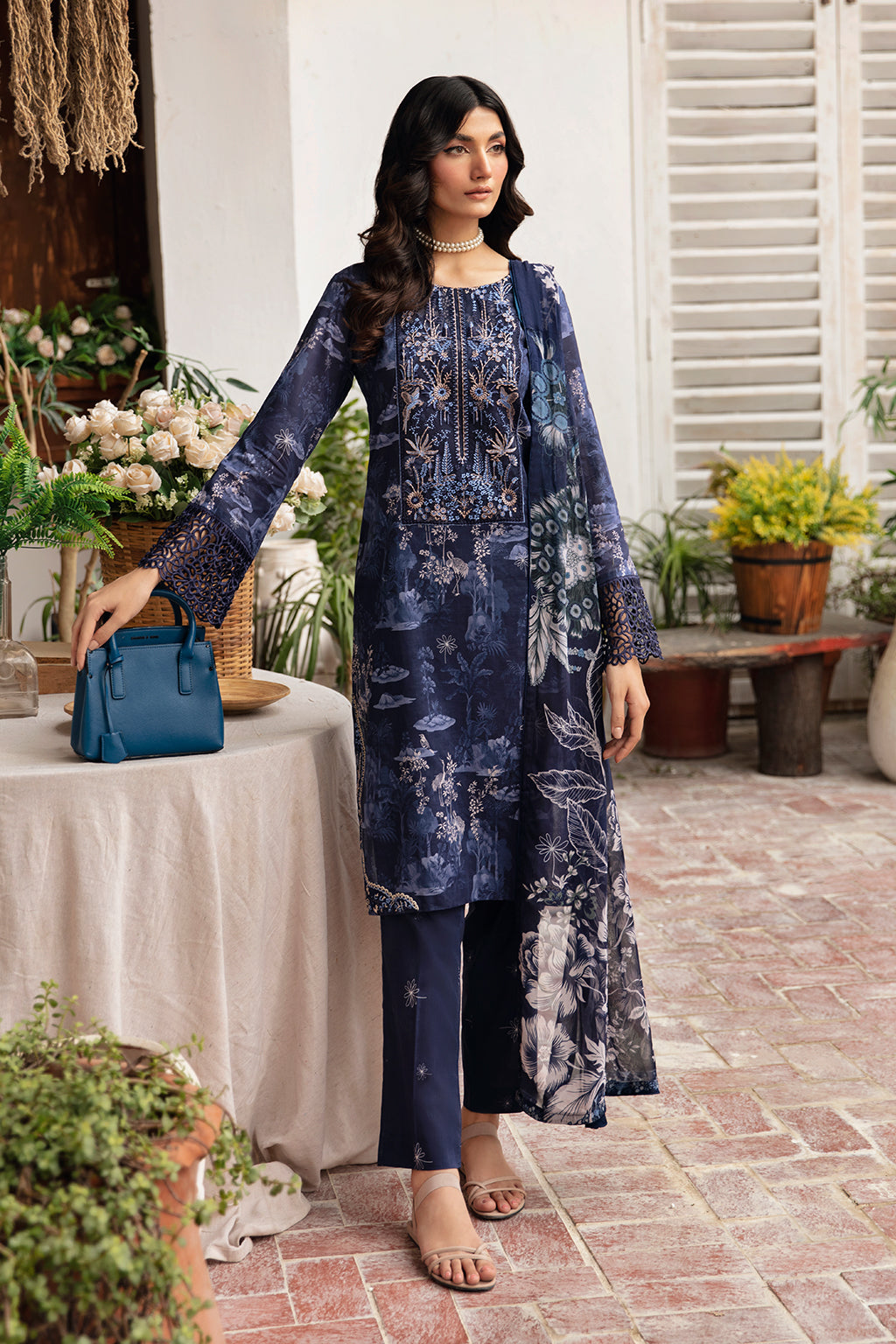 N-404 - 3PC Luxury Lawn Collection Rangrez By Ramsha