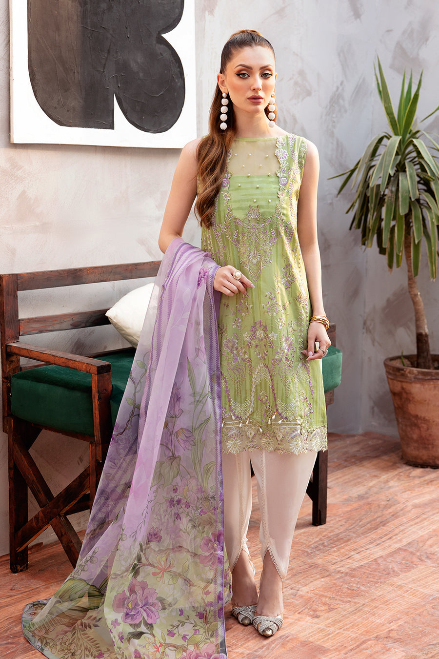 L-904 - 3PC Luxury Lawn Collection Ghazal By Ramsha