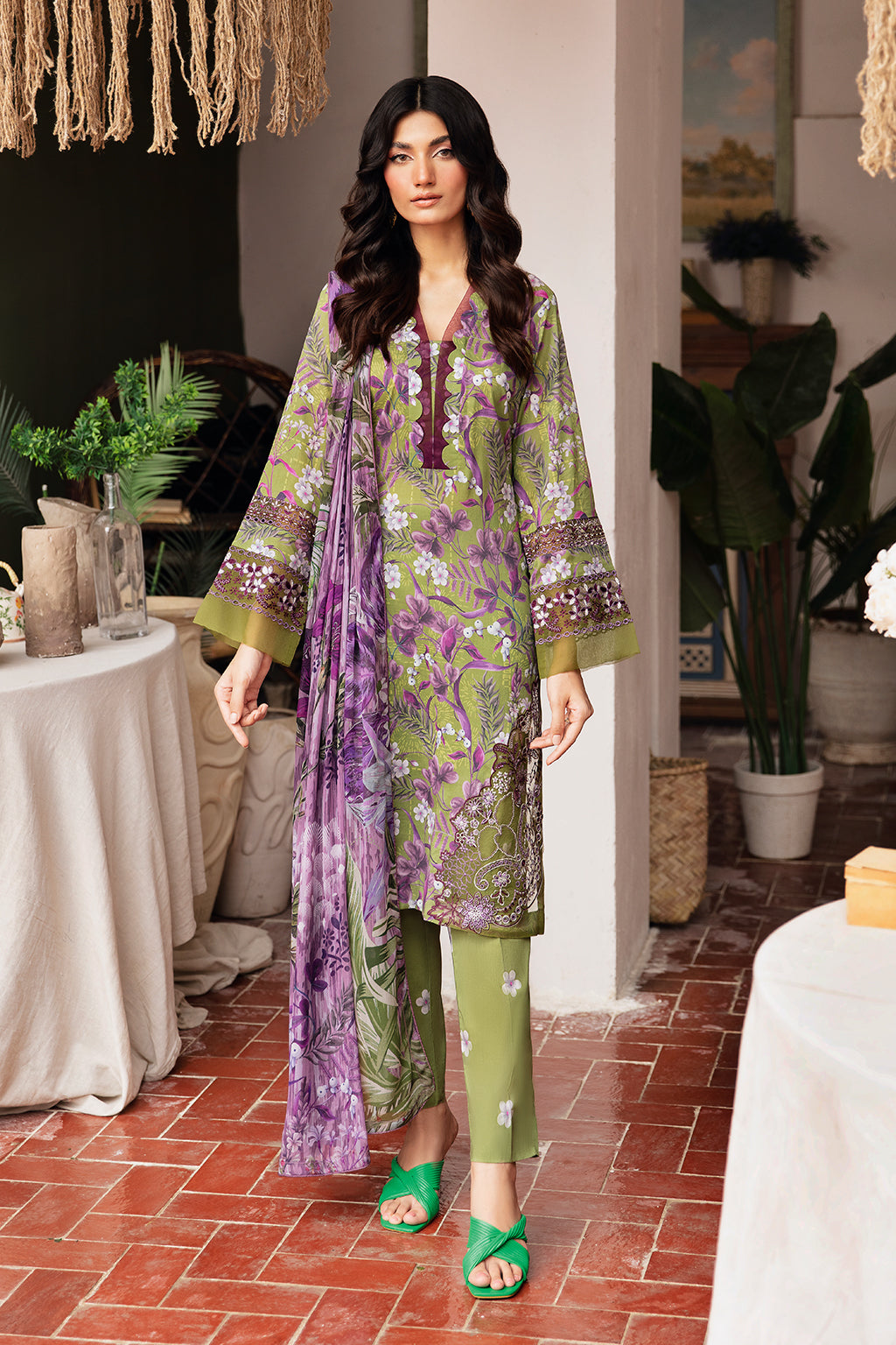 N-410 - 3PC Luxury Lawn Collection Rangrez By Ramsha