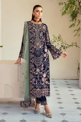 3Pc Suit Embroidered Chiffon Unstitched  Dastoor By Ramsha
