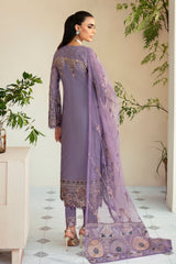 3Pc Suit Embroidered Chiffon Unstitched  Dastoor By Ramsha