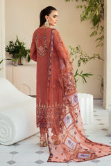 3Pc Suit Embroidered Chiffon Unstitched  Dastoor By Ramsha