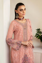3Pc Suit Embroidered Chiffon Unstitched  Dastoor By Ramsha