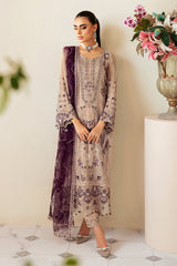 3Pc Suit Embroidered Chiffon Unstitched  Dastoor By Ramsha