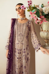 3Pc Suit Embroidered Chiffon Unstitched  Dastoor By Ramsha