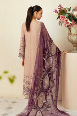 3Pc Suit Embroidered Chiffon Unstitched  Dastoor By Ramsha