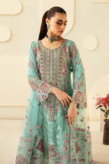 3Pc Suit Embroidered Chiffon Unstitched  Dastoor By Ramsha