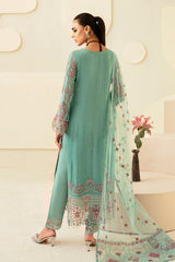 3Pc Suit Embroidered Chiffon Unstitched  Dastoor By Ramsha