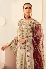 3Pc Suit Embroidered Chiffon Unstitched  Dastoor By Ramsha