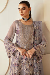 3Pc Suit Embroidered Chiffon Unstitched  Dastoor By Ramsha