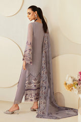 3Pc Suit Embroidered Chiffon Unstitched  Dastoor By Ramsha