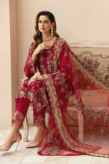 3Pc Suit Embroidered Chiffon Unstitched  Chevron By Ramsha