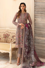 3Pc Suit Embroidered Chiffon Unstitched  Chevron By Ramsha