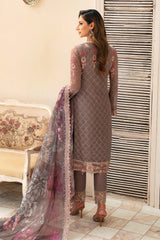 3Pc Suit Embroidered Chiffon Unstitched  Chevron By Ramsha