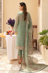 3Pc Suit Embroidered Chiffon Unstitched  Chevron By Ramsha
