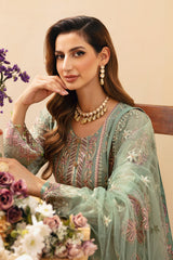 3Pc Suit Embroidered Chiffon Unstitched  Chevron By Ramsha